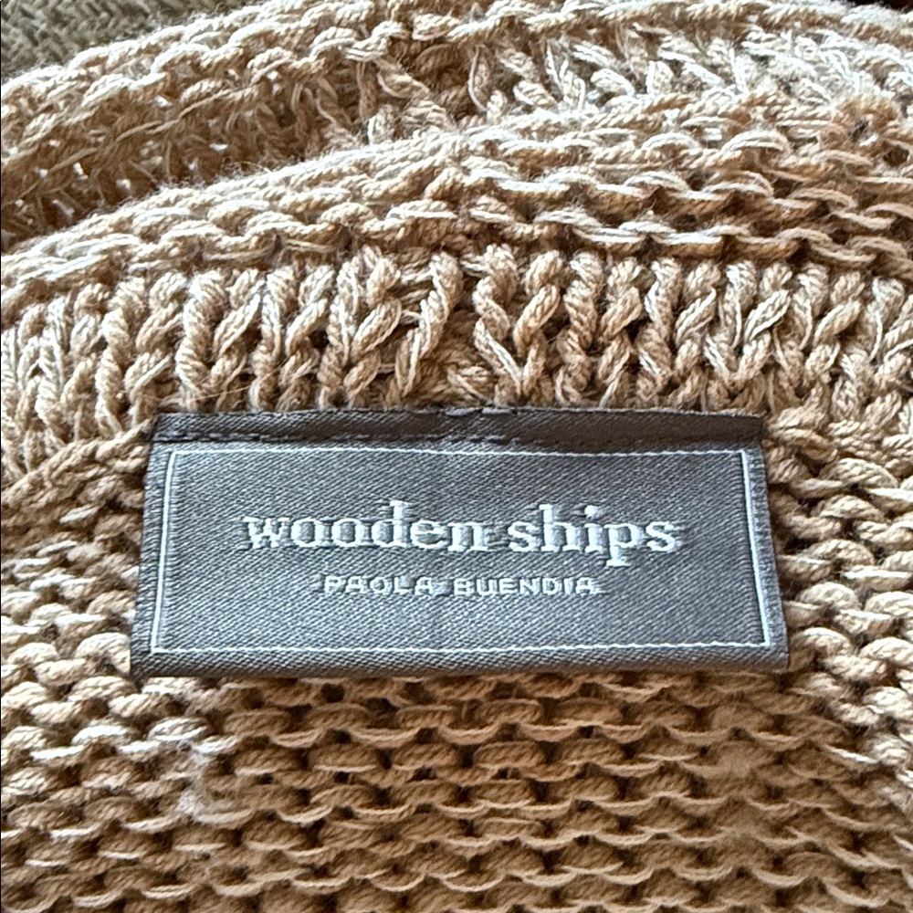Wooden Ships Cream and Brown Cowl Neck Sweater - Picture 3 of 5
